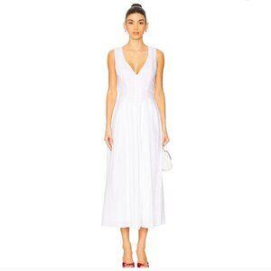 NWT MORE TO COME Rae Midi Dress in White Size XS